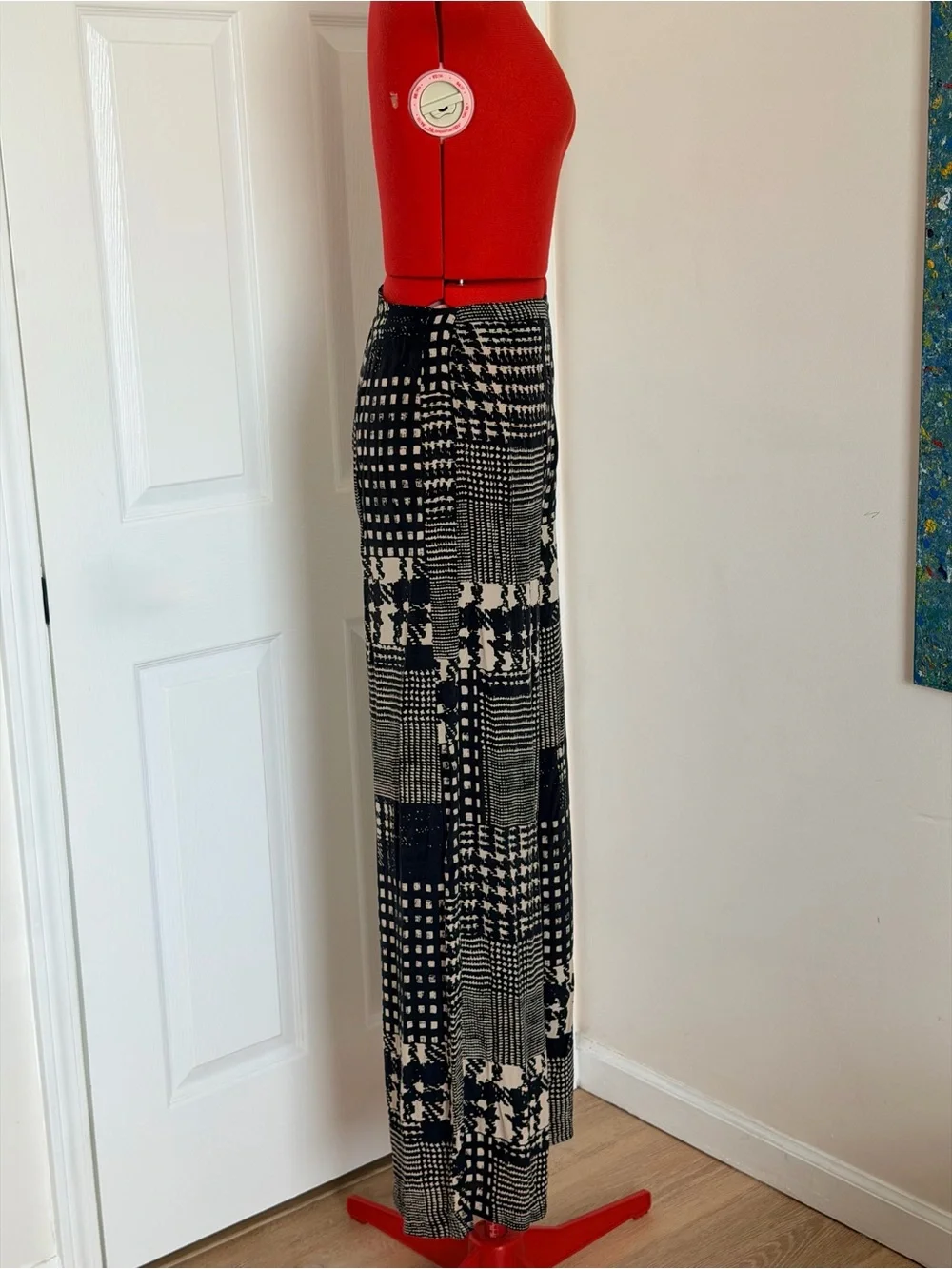 $285 Vintage Winter Kate Silk Wide Leg Pants Culottes High Rise S Tall Palazzo - Picture 5 of 12